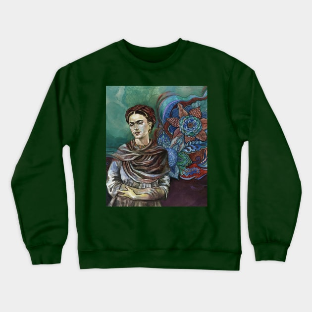 Frida Kahlo portrait - 5. Crewneck Sweatshirt by FanitsaArt